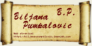 Biljana Pumpalović vizit kartica